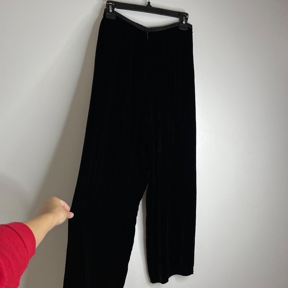 Ann Taylor LOFT Womens Silk Rayon Black Flare Velvet Pants Zip Trousers Sz 10 - Picture 5 of 9